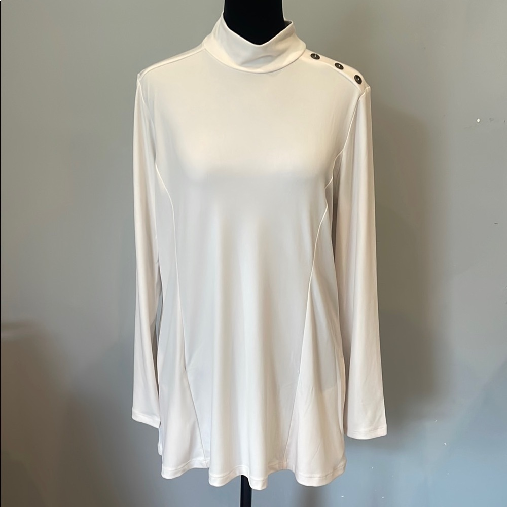 Elegant White Turtleneck Top/mini dress small